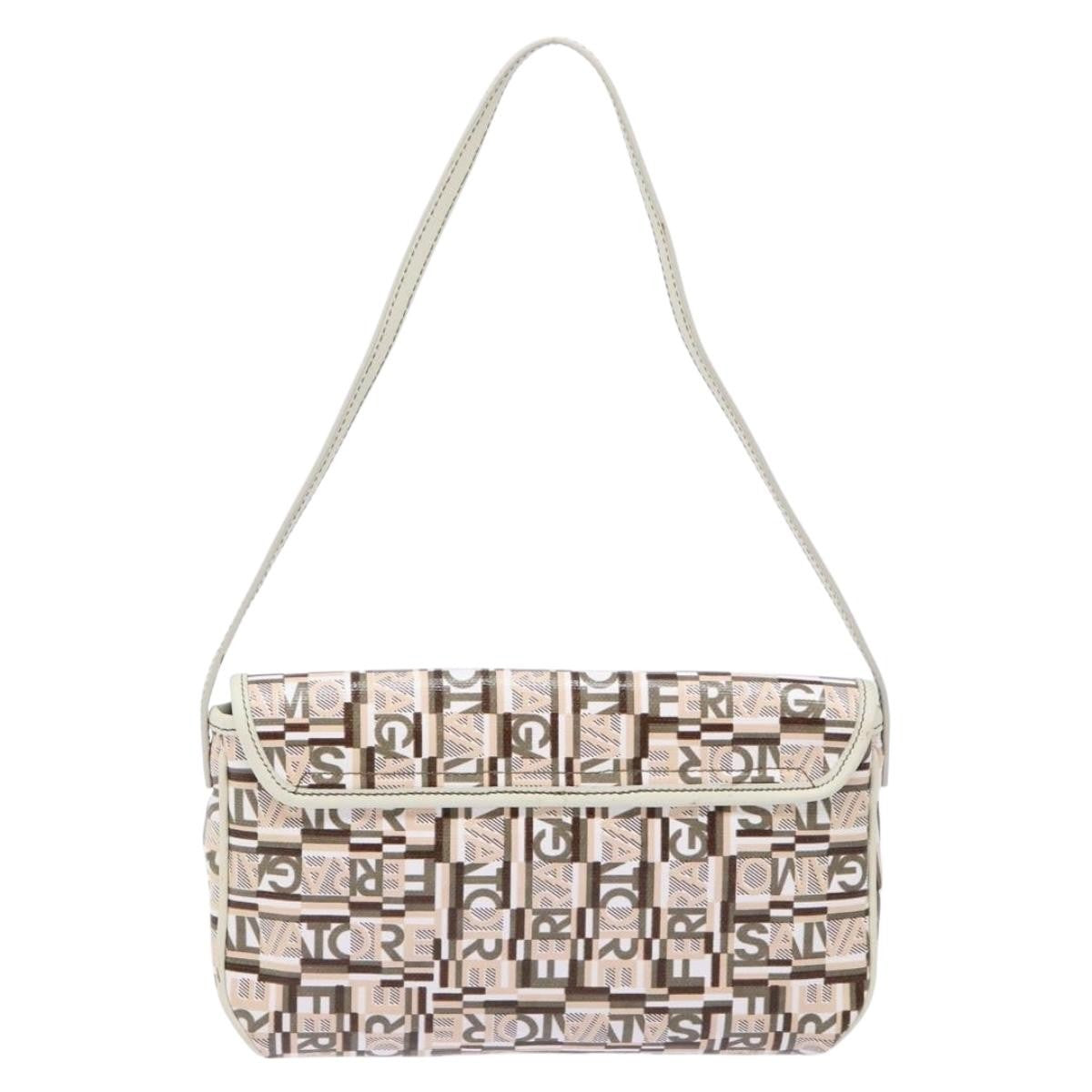 Salvatore Ferragamo Vintage Clutch Canvas Beige Canvas Clutche & Pouche Bag (Pre-Owned)