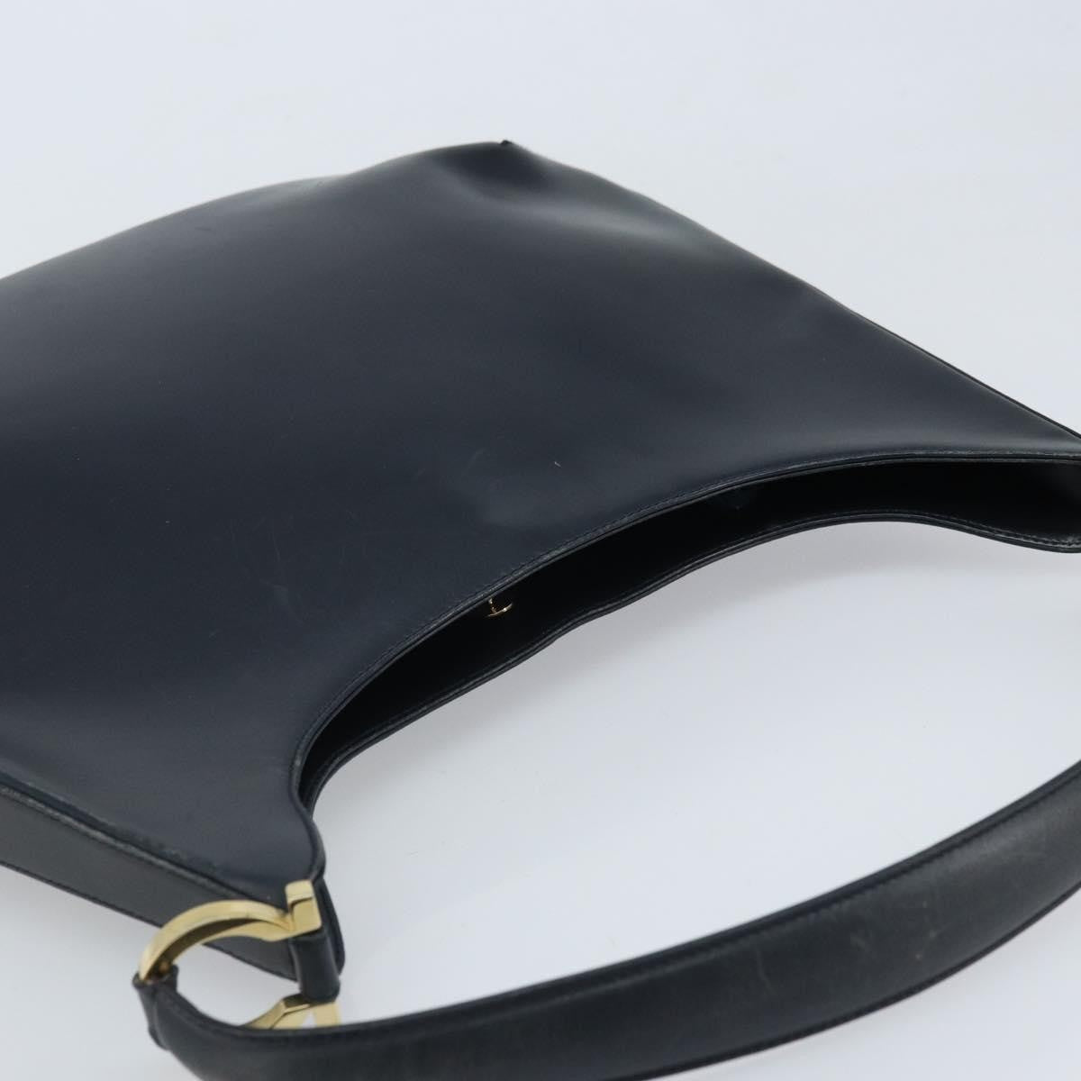 Salvatore Ferragamo Gancini Leather Navy Leather Handbag (Pre-Owned)
