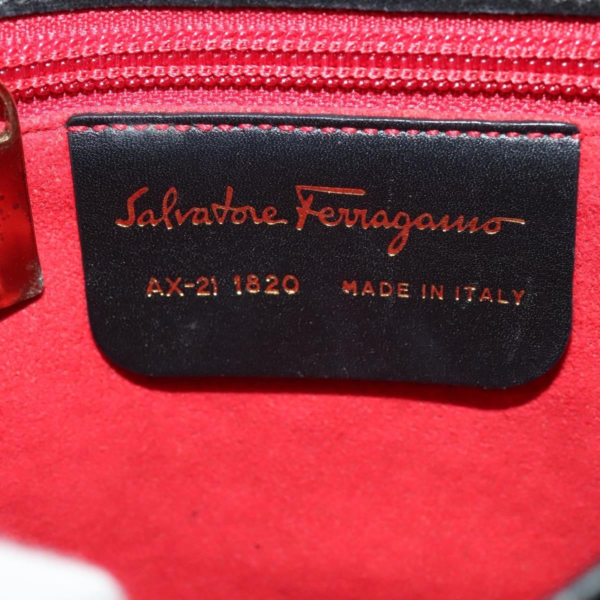 Salvatore Ferragamo Gancini Suede Black Suede Shoulder Bag Bag (Pre-Owned)
