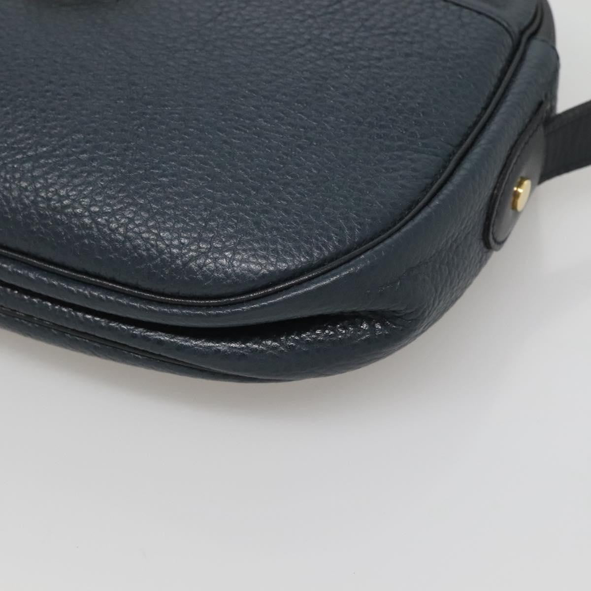 Christian Dior Vintage Leather Navy Leather Shoulder Bag Bag (Pre-Owned)