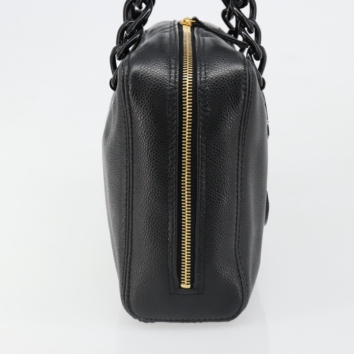 Chanel Coco Mark Leather Black Leather Shoulder Bag Bag (Pre-Owned)