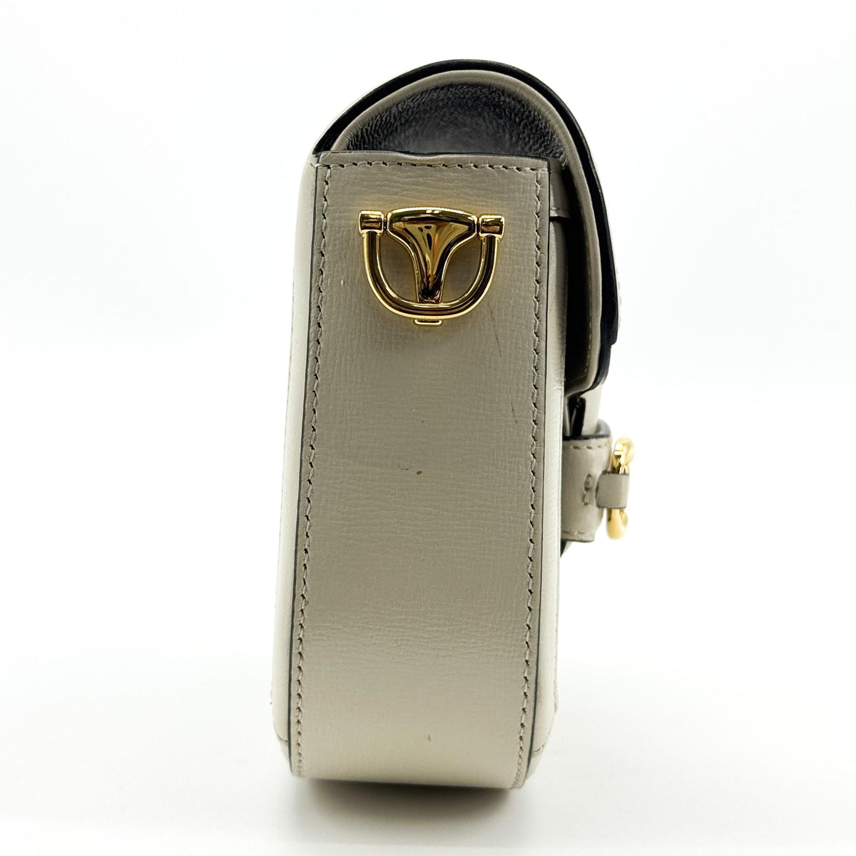 Gucci Horsebit 1955 Gg Coated Canvas With Leather White Canvas Shoulder Bag Bag (Pre-Owned)