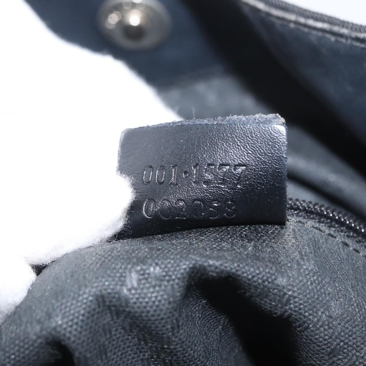 Gucci Vintage Bamboo Handle Nylon Black Nylon Handbag (Pre-Owned)