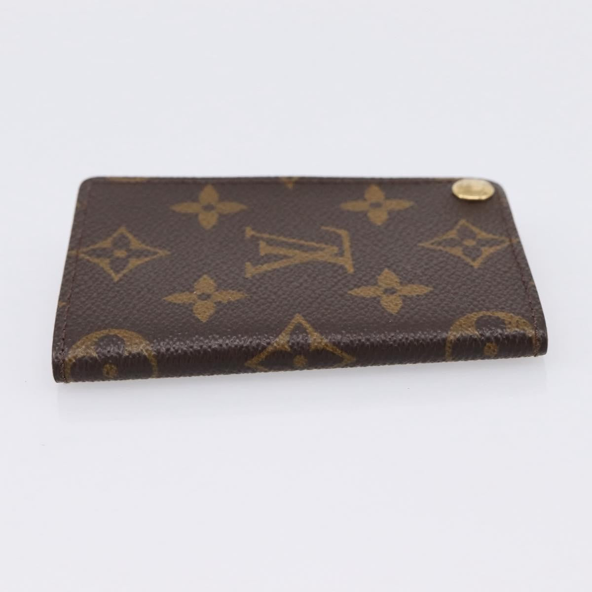 Louis Vuitton Porte Cartes Pression Card Case Monogram Canvas Brown Canvas Card Holders Accessory (Pre-Owned)
