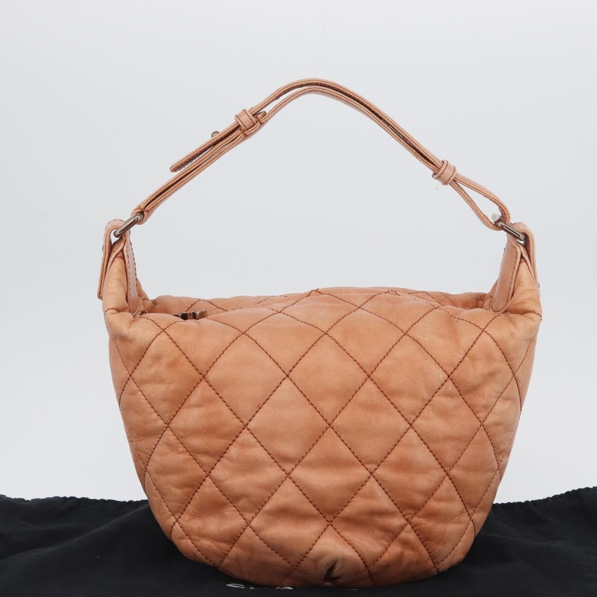 Chanel Cloudy Bundle Hobo Quilted Lambskin Orange Leather Shoulder Bag Bag (Pre-Owned)