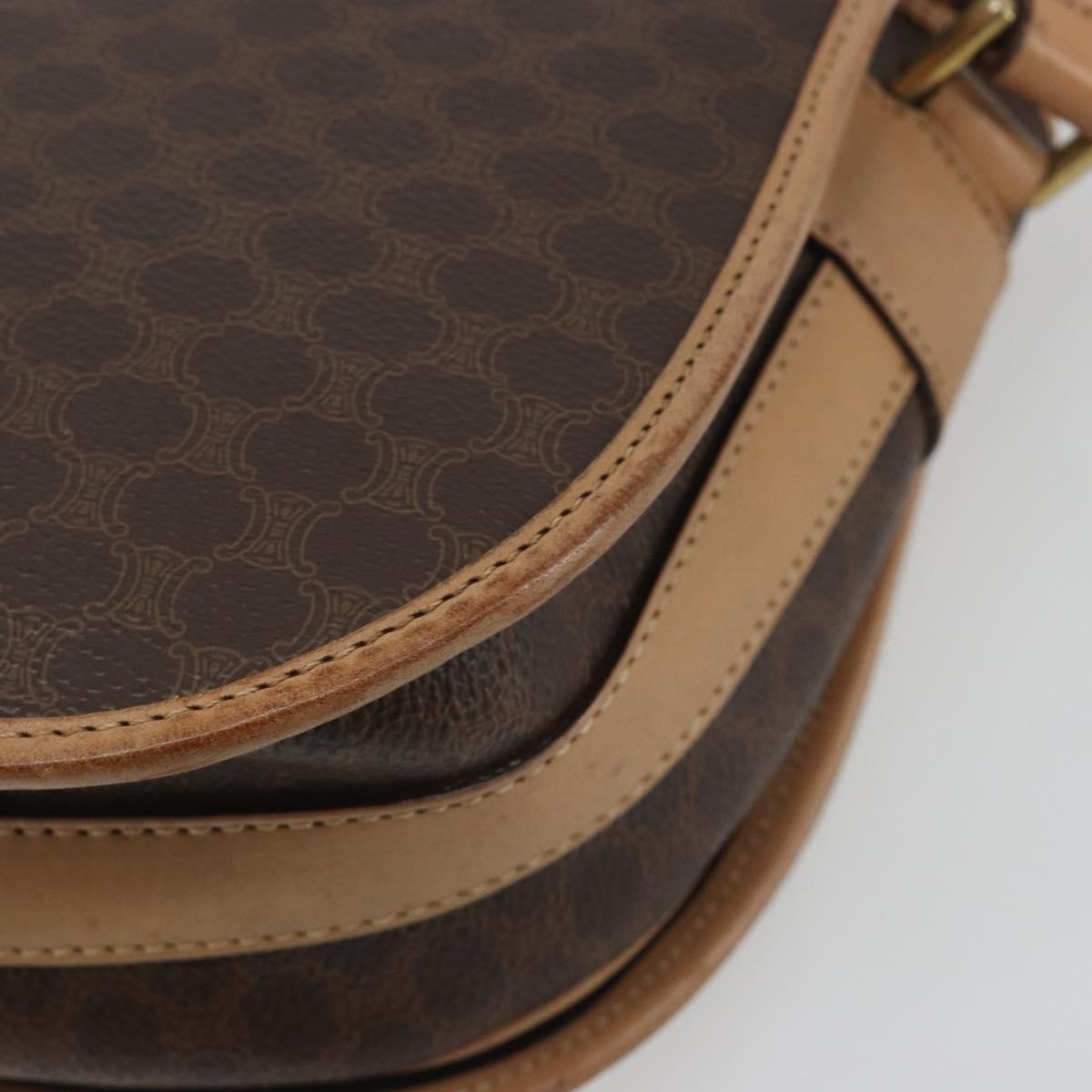 Celine Macadam Canvas Brown Canvas Shoulder Bag Bag (Pre-Owned)