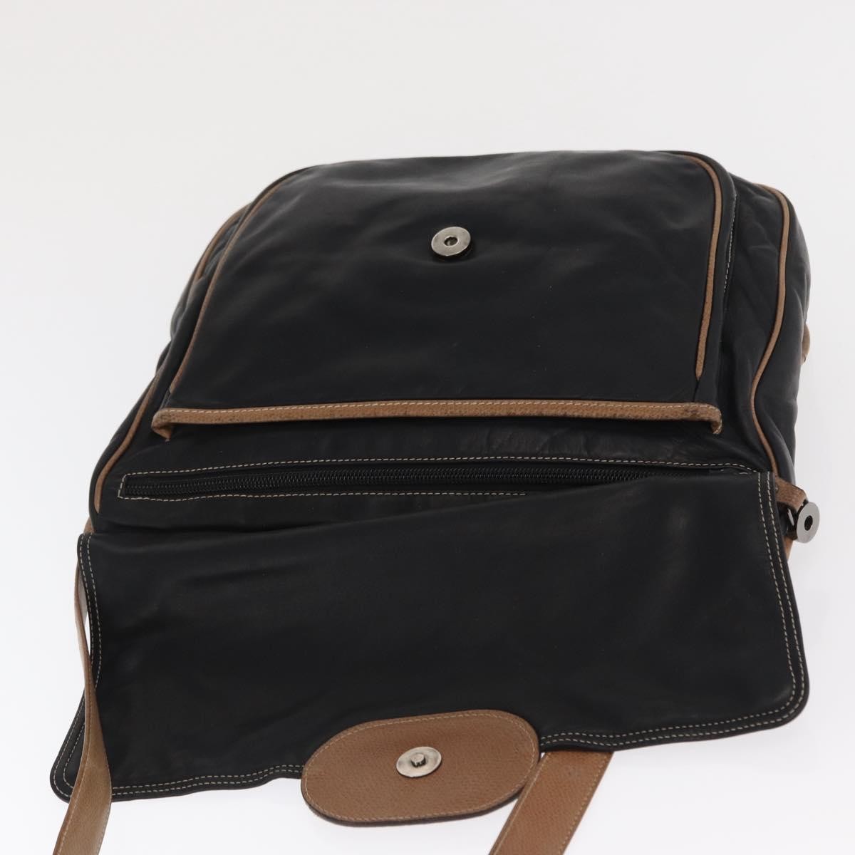 Loewe Anagram Leather Black Leather Shoulder Bag Bag (Pre-Owned)