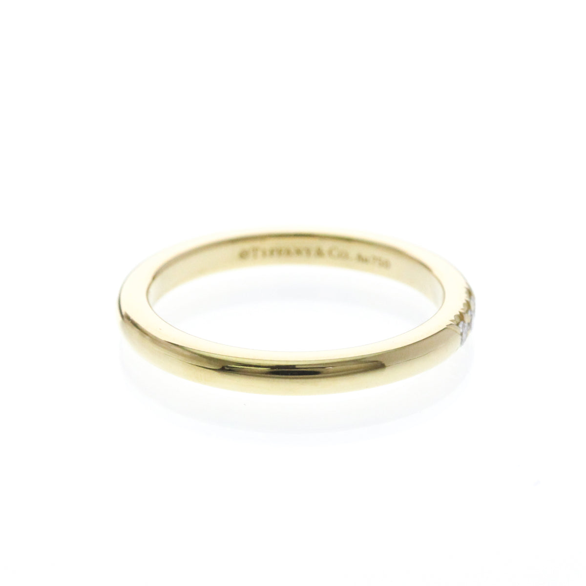 Tiffany & Co. Forever Band 18K Yellow Gold With Diamond Gold Yellow_Gold Ring Jewelry (Pre-Owned)