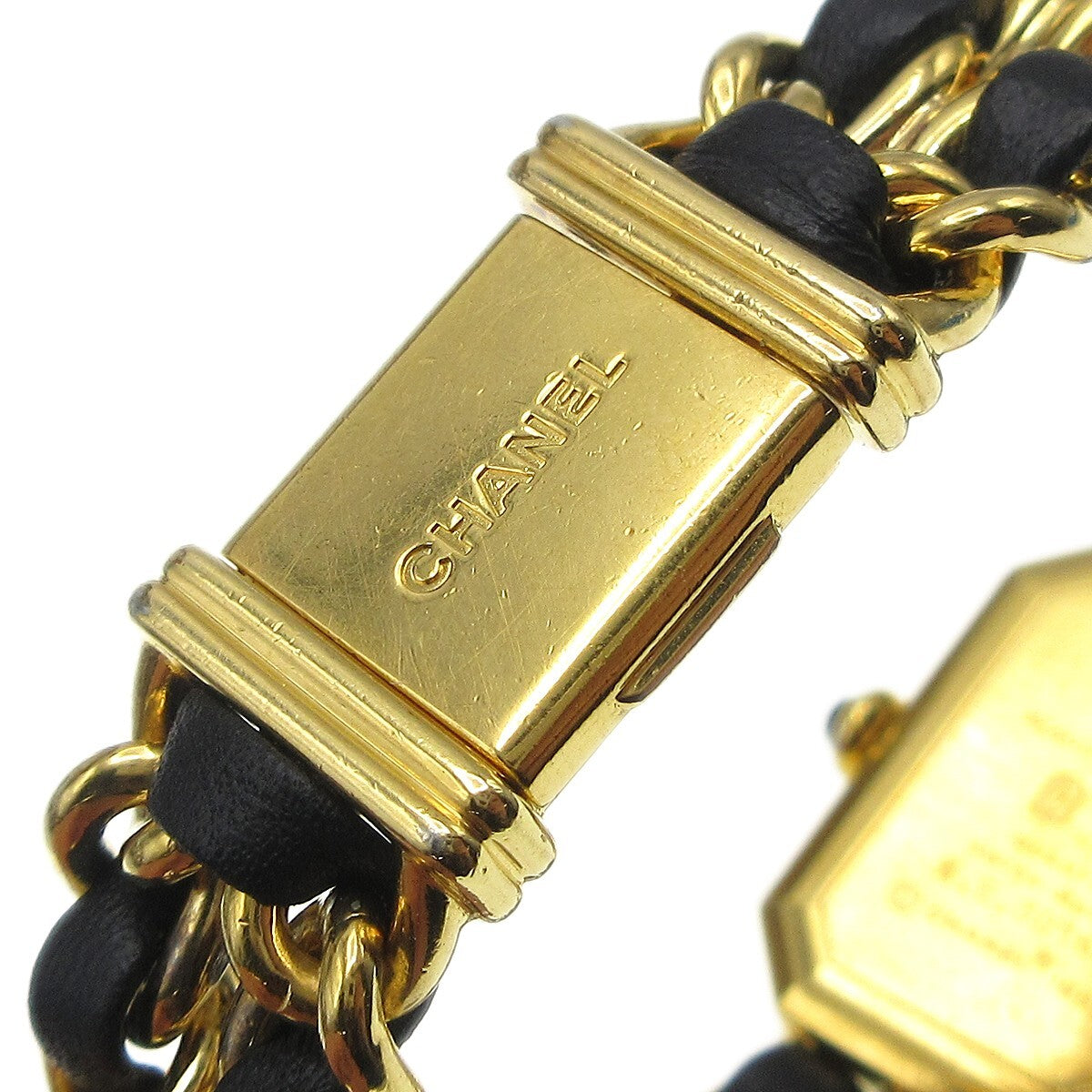 Chanel Premiere Rock Quartz Plated Metal And Leather Watch (Pre-Owned)