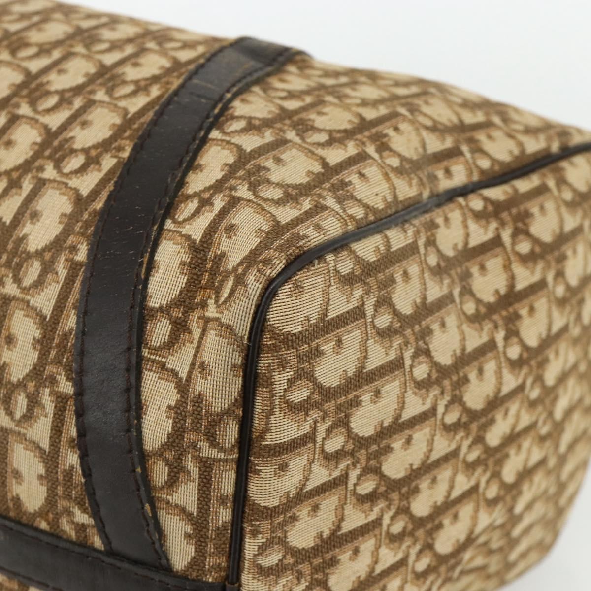 Christian Dior Vintage Trotter Boston Diorissimo Canvas Beige Canvas Handbag (Pre-Owned)
