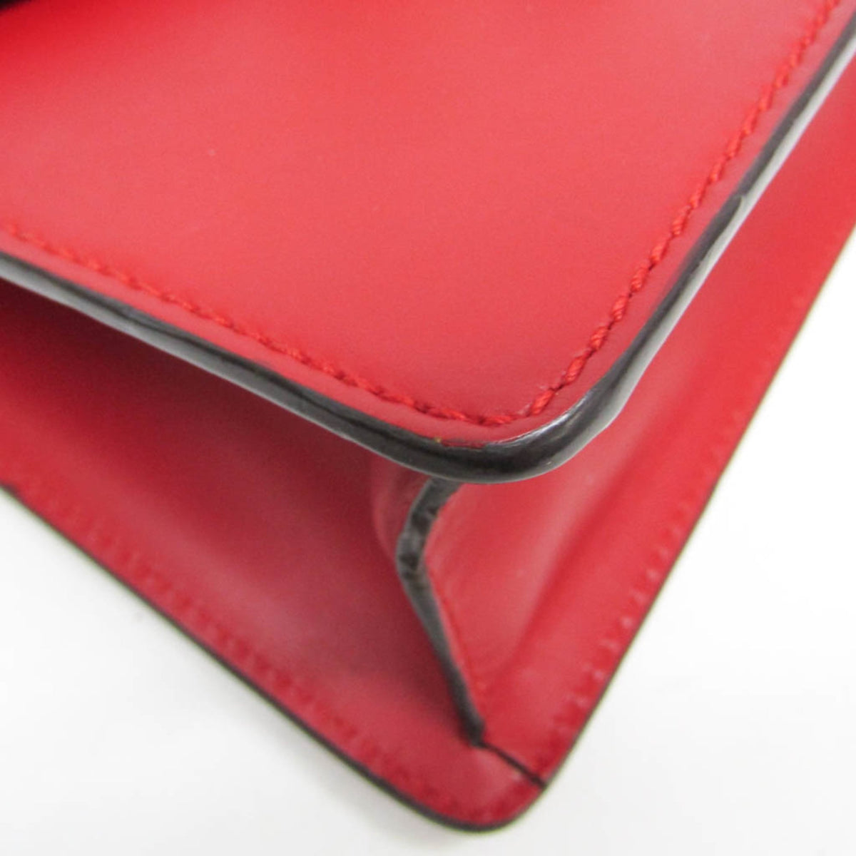 Gucci Sylvie Top Handle Leather Red Leather Handbag (Pre-Owned)
