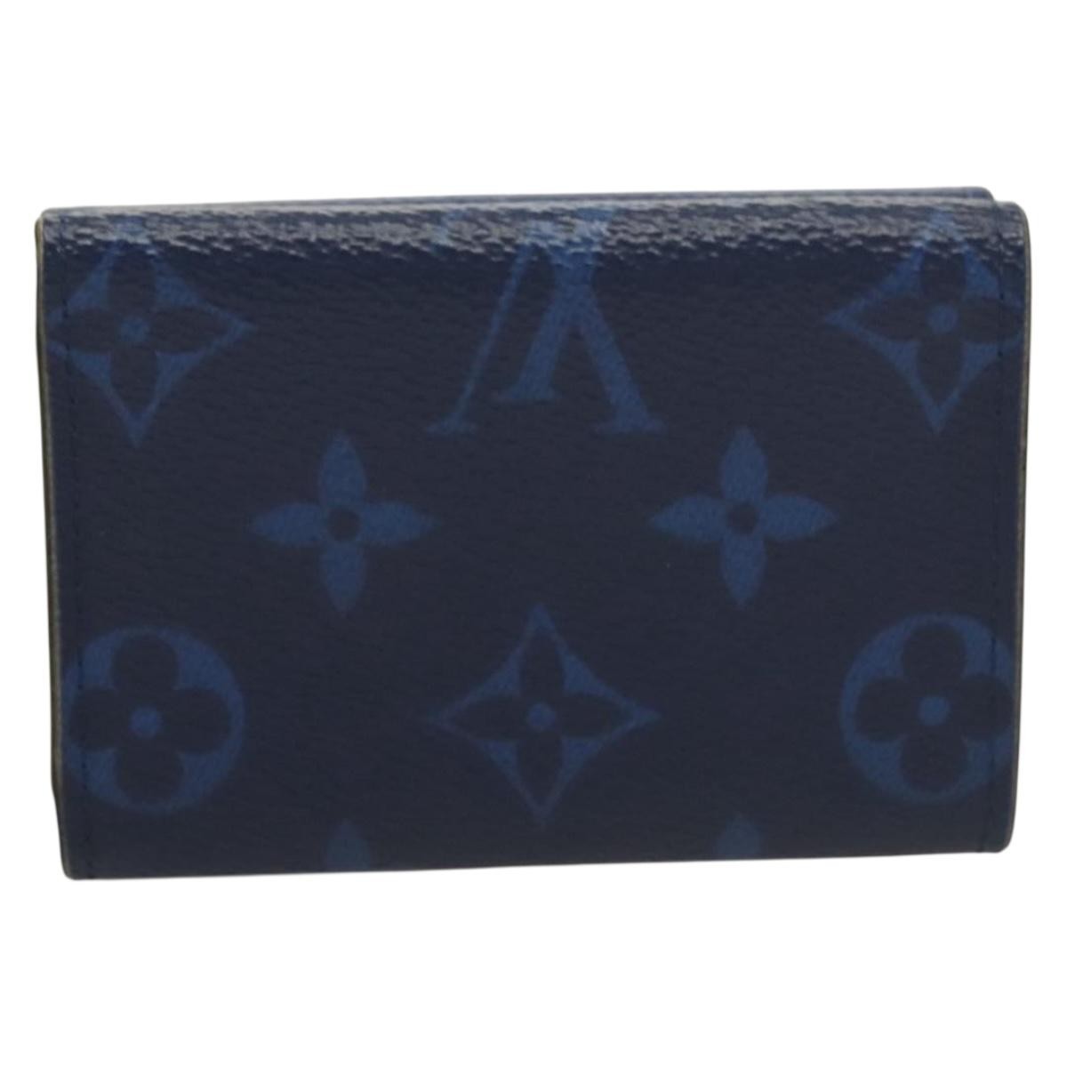 Louis Vuitton Discovery Monogram Taigarama Blue Leather Wallets Accessory (Pre-Owned)