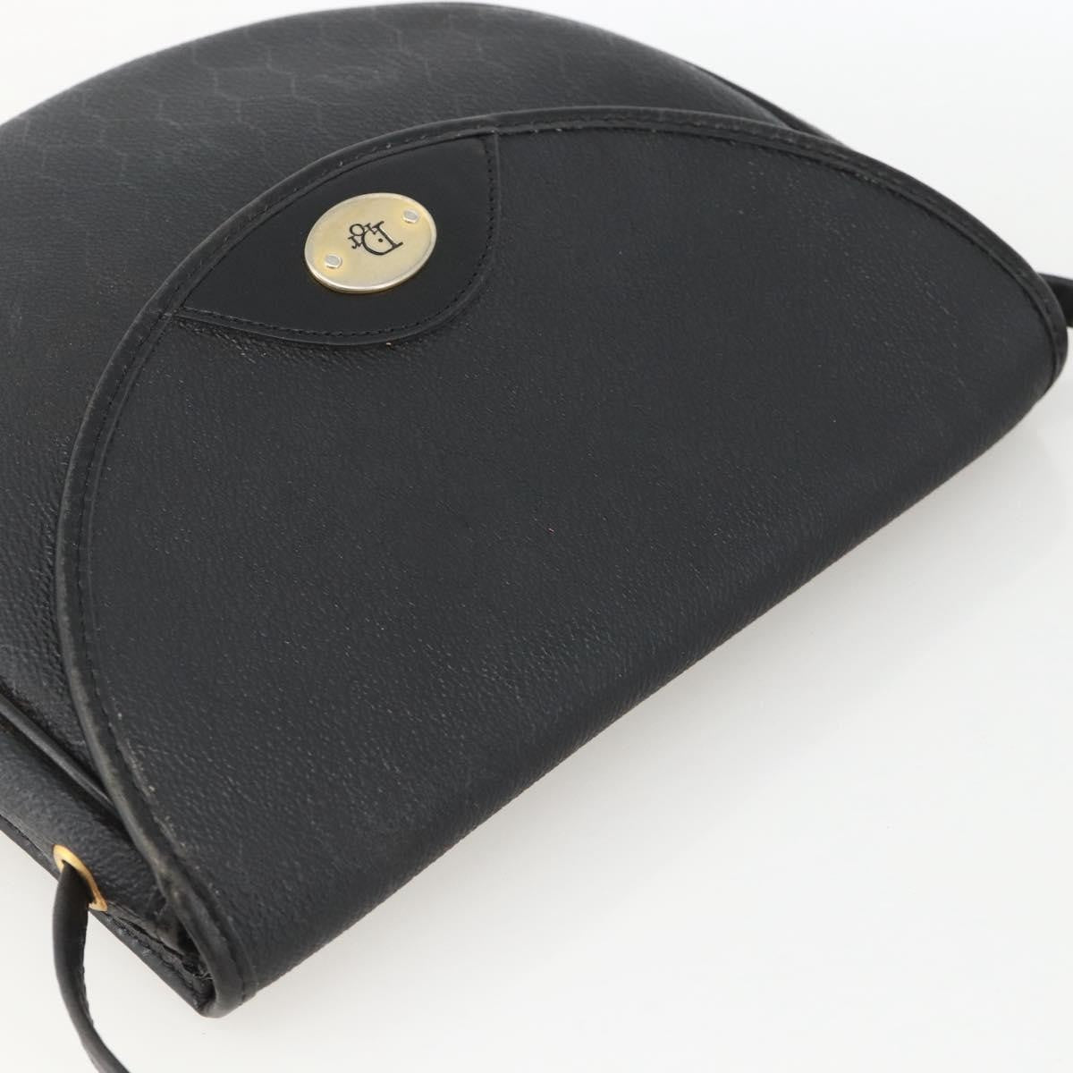 Christian Dior Vintage Honeycomb Flap Coated Canvas Black Canvas Shoulder Bag Bag (Pre-Owned)