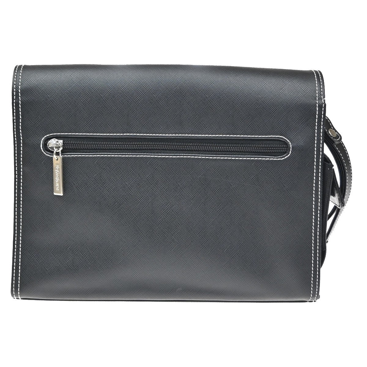 Saint Laurent Front Logo Plaque Convertible Clutch Leather Black Leather Clutche & Pouche Bag (Pre-Owned)