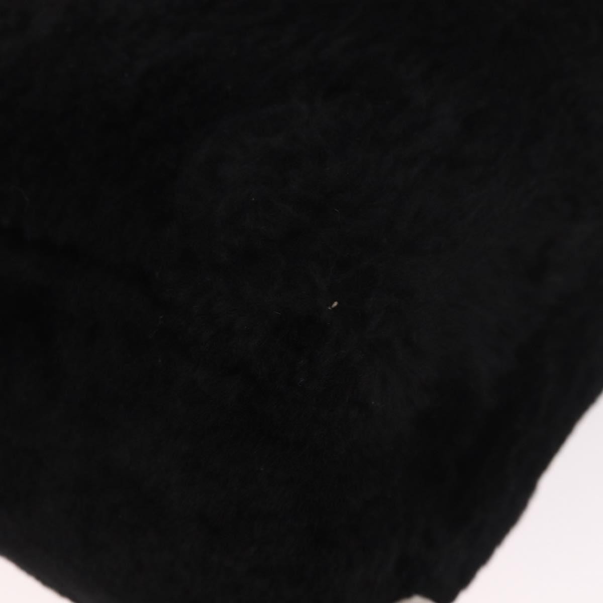 Balenciaga Papier A4 Classic Studs Shearling Black Fur Handbag (Pre-Owned)