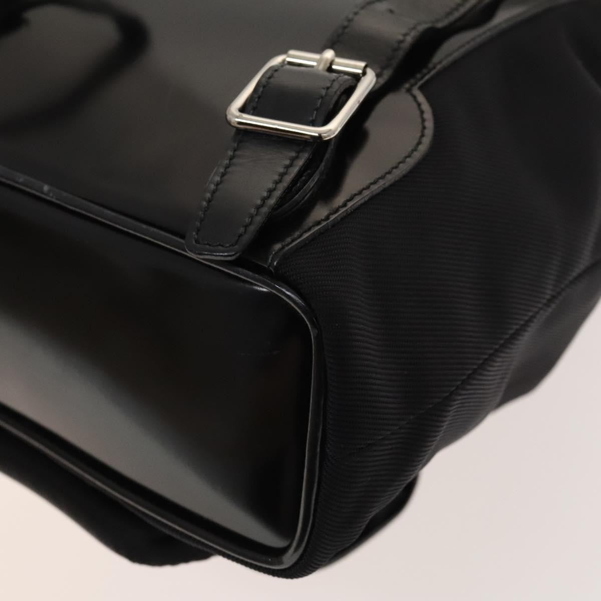 Gucci Vintage Bamboo Nylon And Patent Leather Black Nylon Backpack Bag (Pre-Owned)