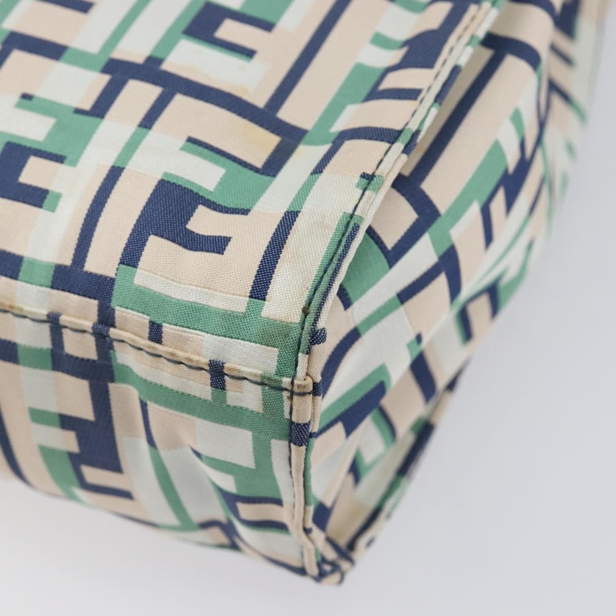 Fendi Logo Zucca Nylon Green Nylon Tote Bag Bag (Pre-Owned)