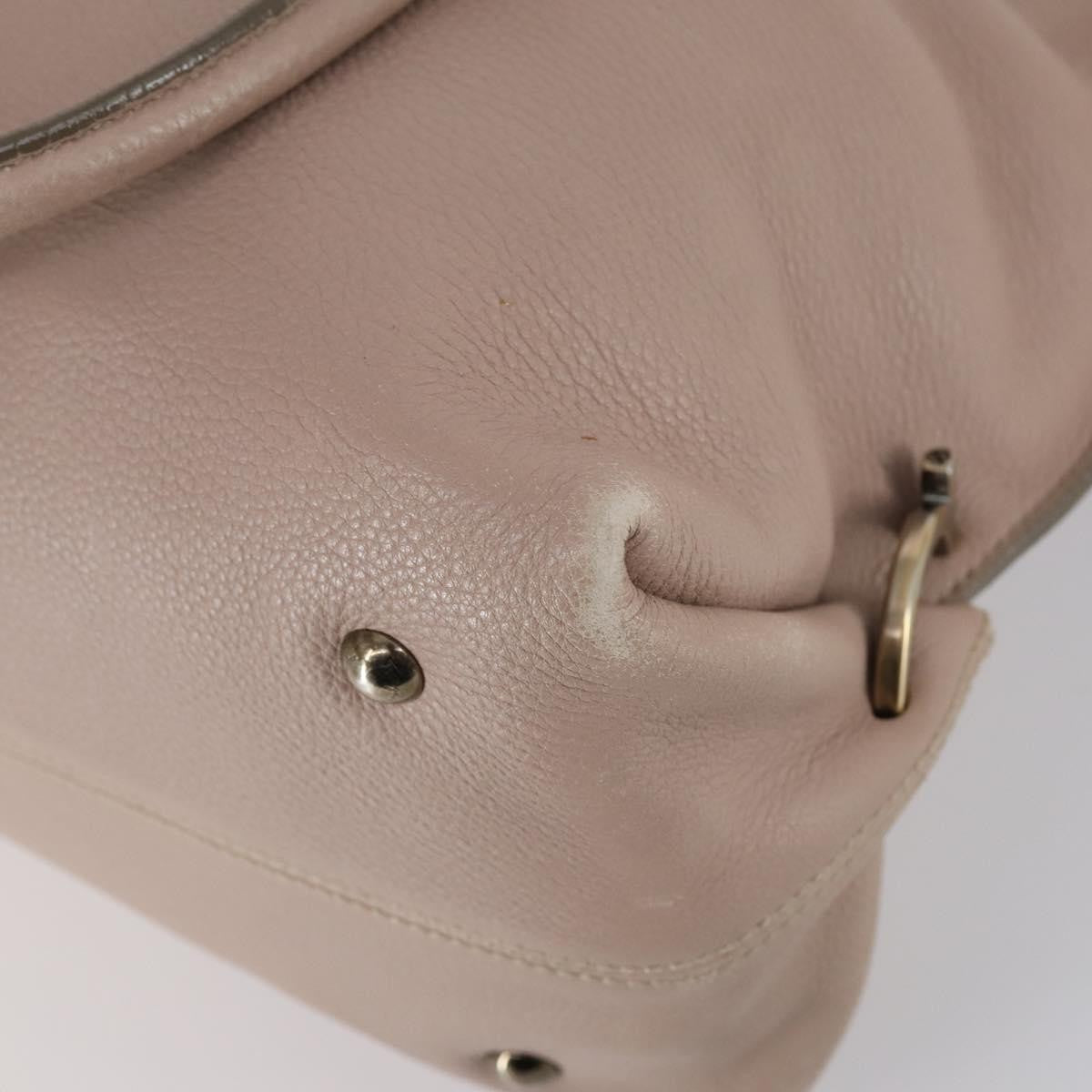 Salvatore Ferragamo Gancini Leather Beige Leather Shoulder Bag Bag (Pre-Owned)