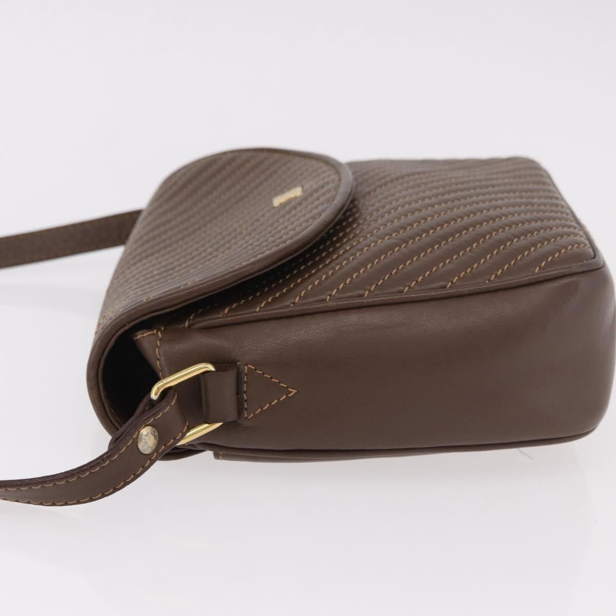 Celine Macadam Leather Brown Leather Shoulder Bag Bag (Pre-Owned)