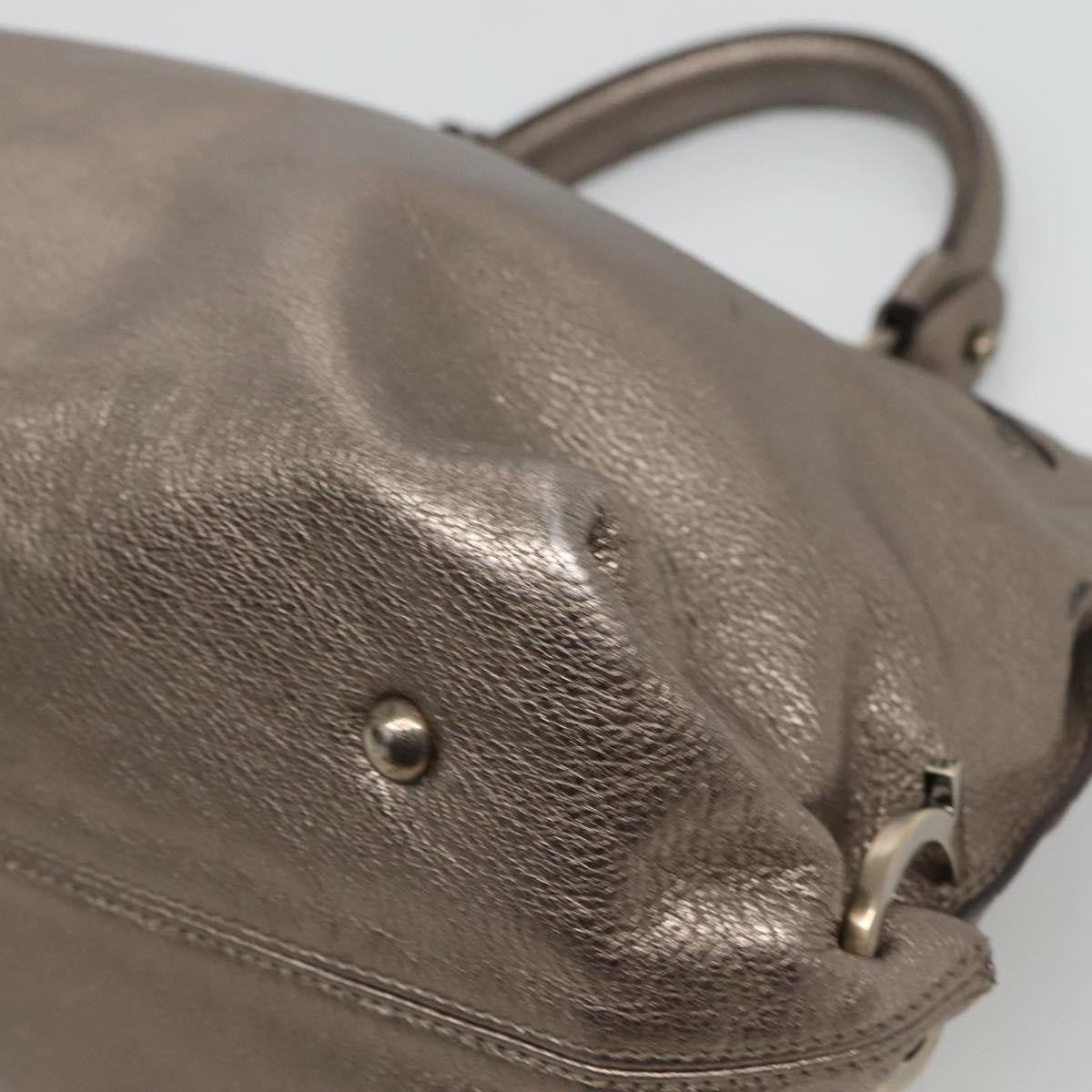 Salvatore Ferragamo Sofia Satchel Leather Gold Leather Handbag (Pre-Owned)