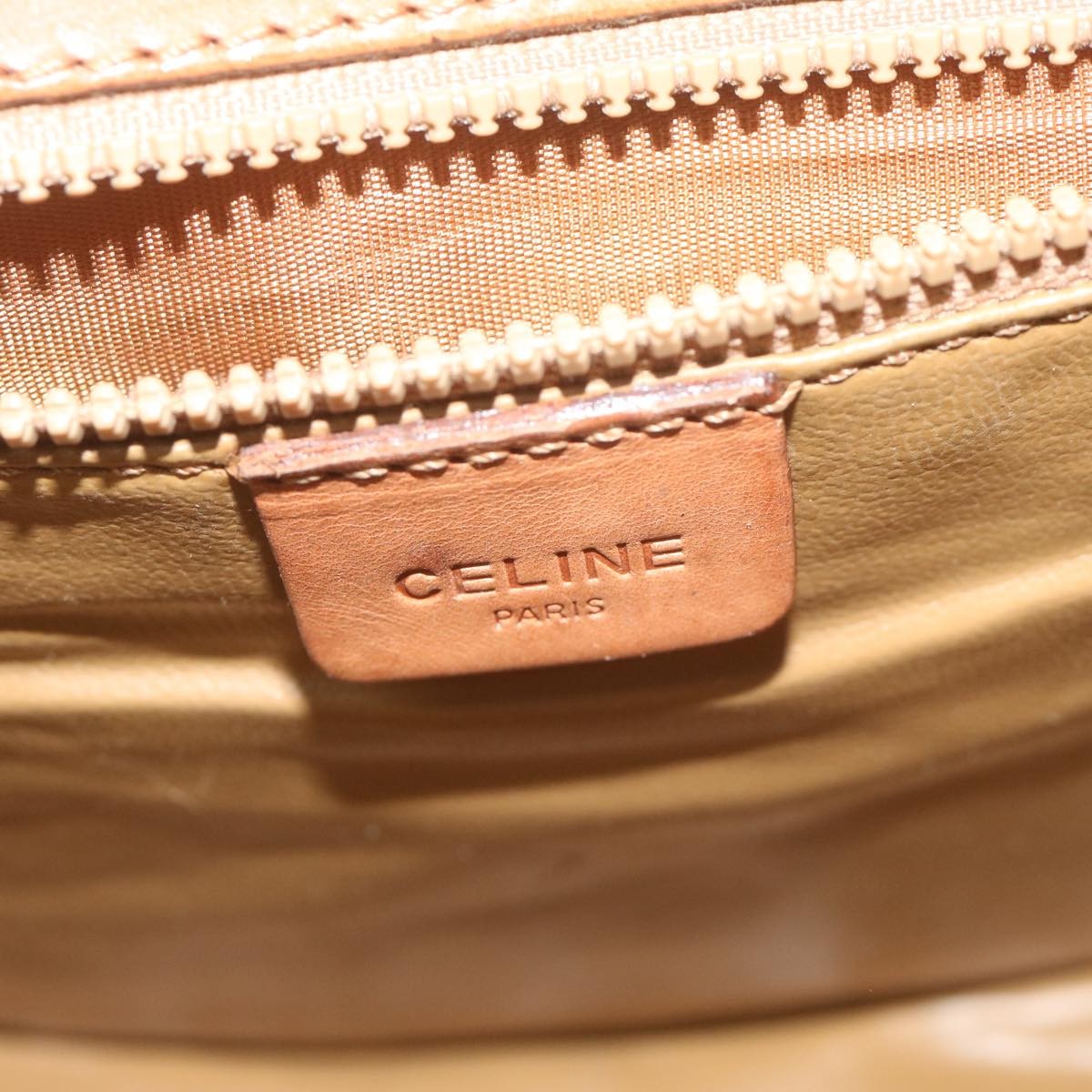 Celine Vintage Macadam Canvas And Leather Beige Canvas Shoulder Bag Bag (Pre-Owned)