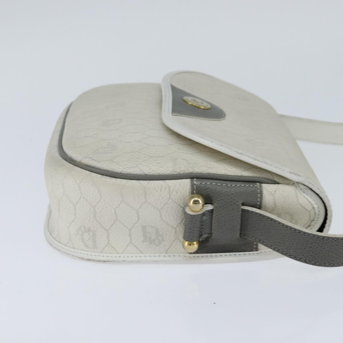 Christian Dior Vintage Honeycomb Flap Coated Canvas White Canvas Wallets Accessory (Pre-Owned)