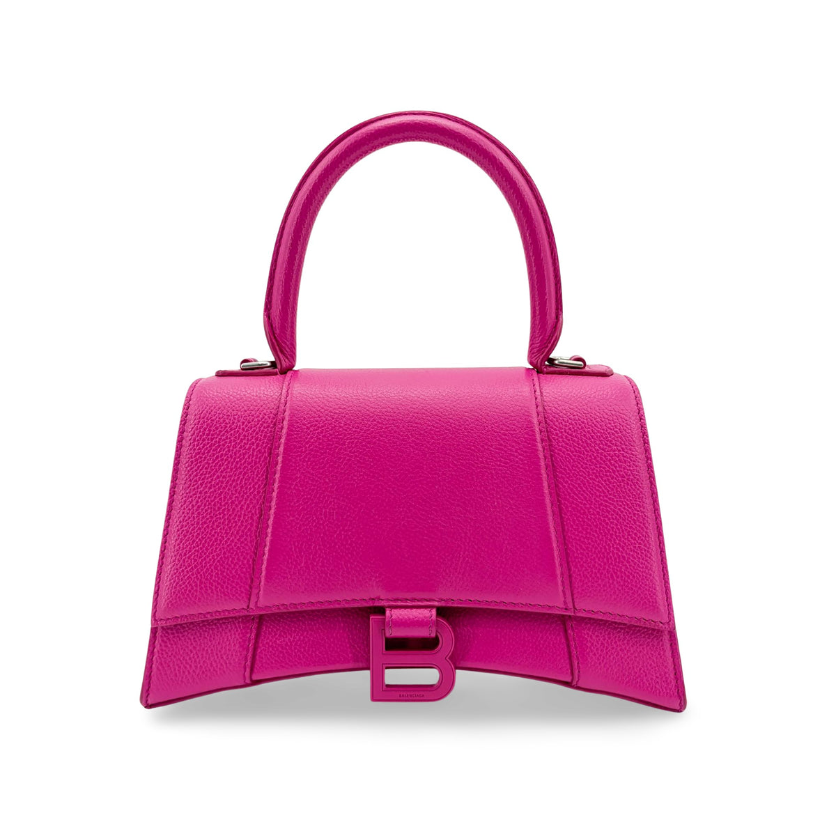 Balenciaga Hourglass Top Handle Leather With Crystals Pink Leather Handbag (Pre-Owned)