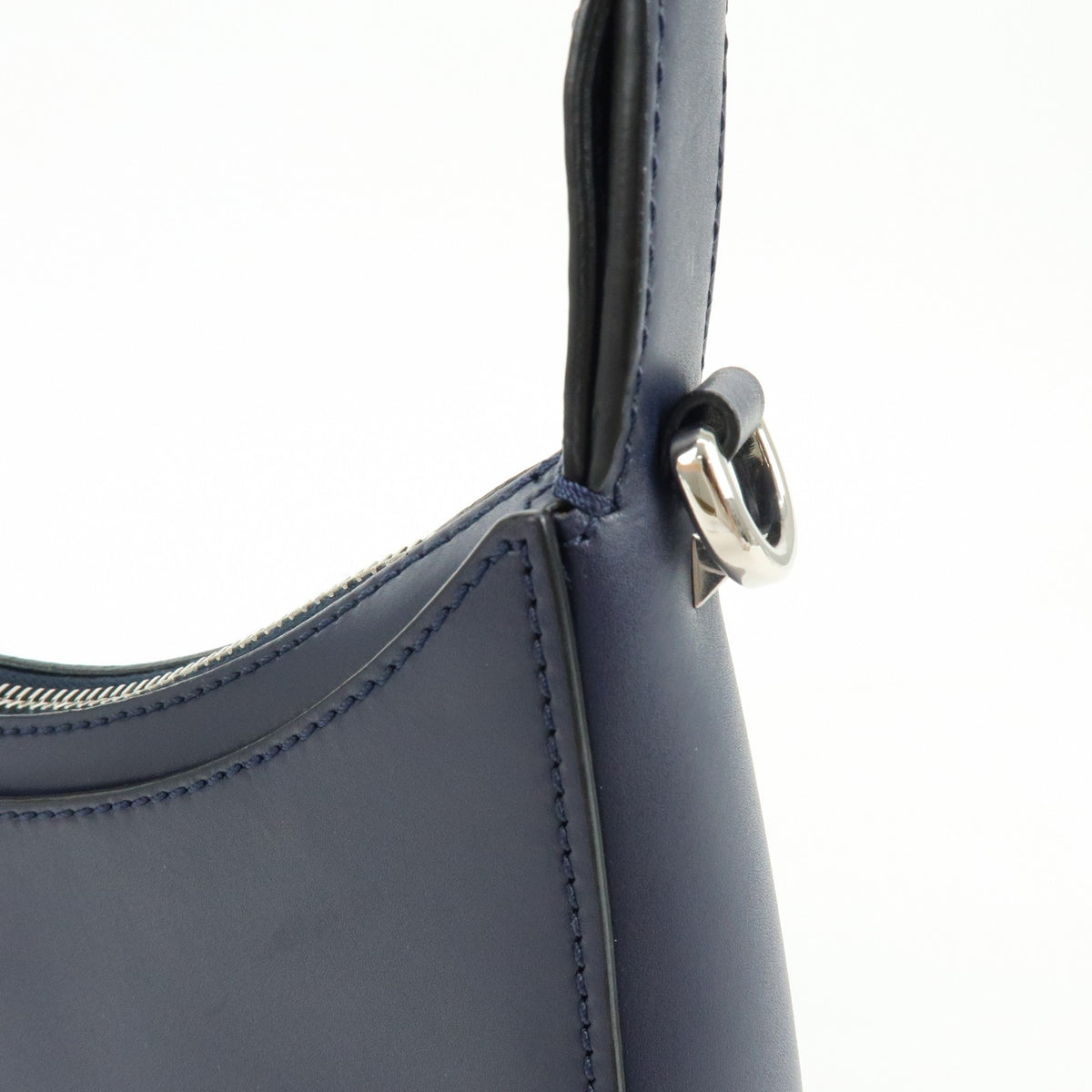 Valentino Garavani Vltn Hobo Printed Leather Navy Leather Shoulder Bag Bag (Pre-Owned)