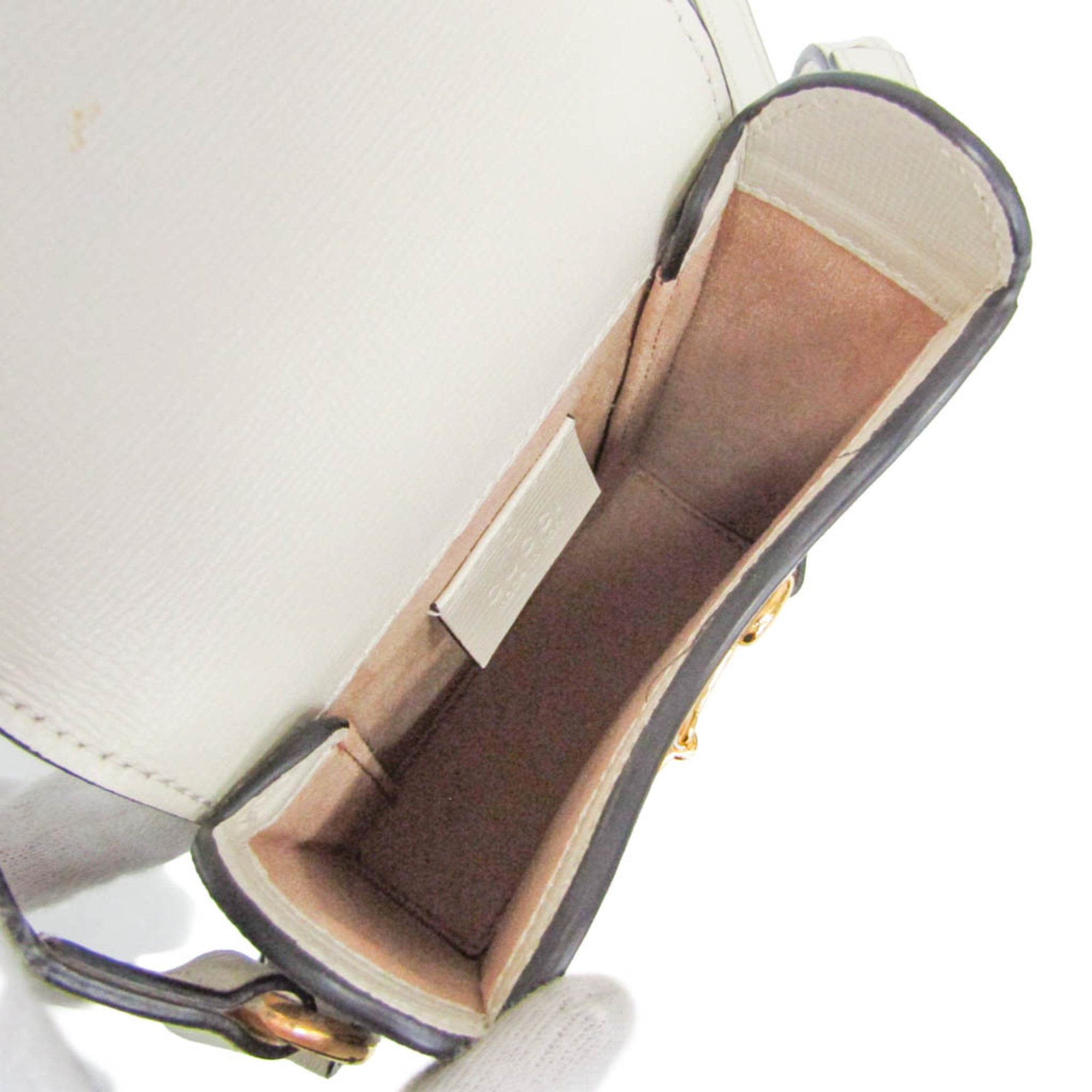 Gucci Horsebit 1955 Gg Coated Canvas With Leather Beige Canvas Crossbody Bag Bag (Pre-Owned)