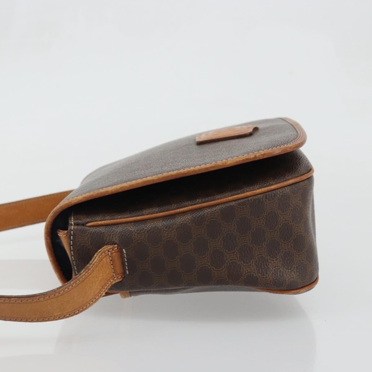 Celine Vintage Macadam Canvas And Leather Brown Canvas Shoulder Bag Bag (Pre-Owned)