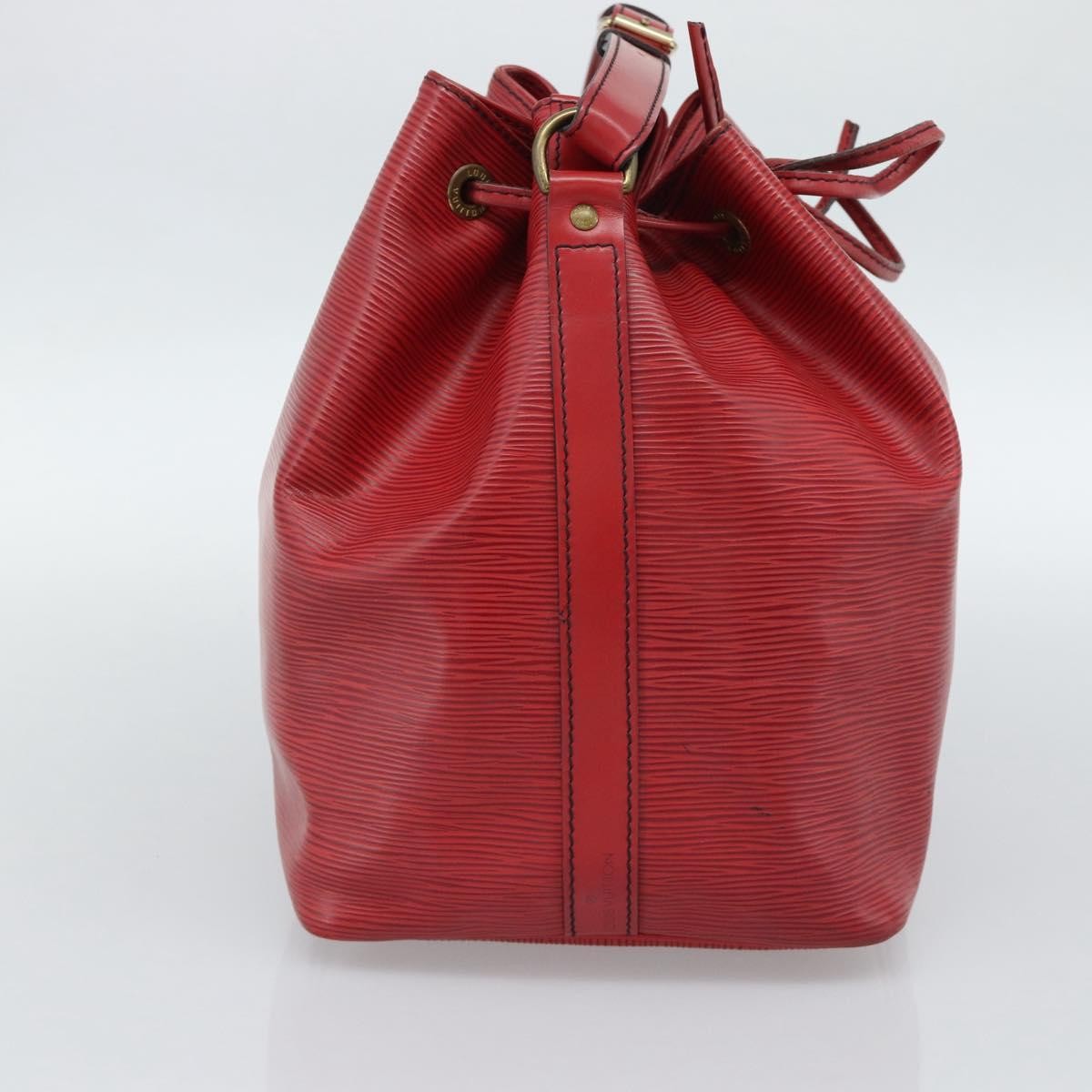 Louis Vuitton Petit Noe Monogram Canvas Red Leather Shoulder Bag Bag (Pre-Owned)