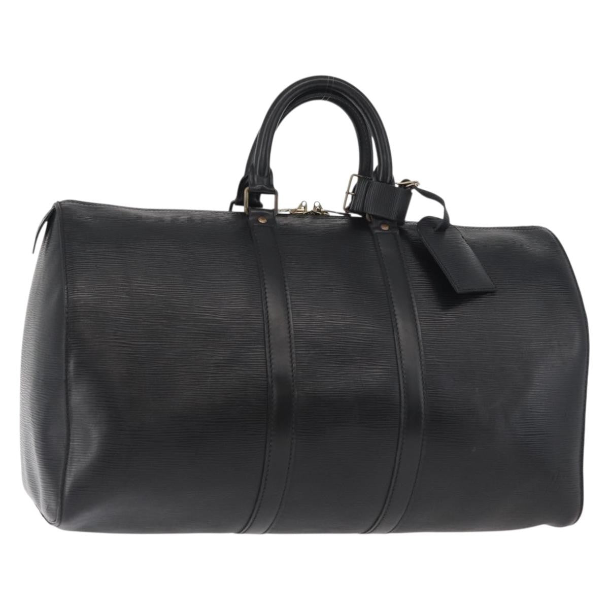 Louis Vuitton Keepall Epi Leather Black Leather Travel Bag Bag (Pre-Owned)