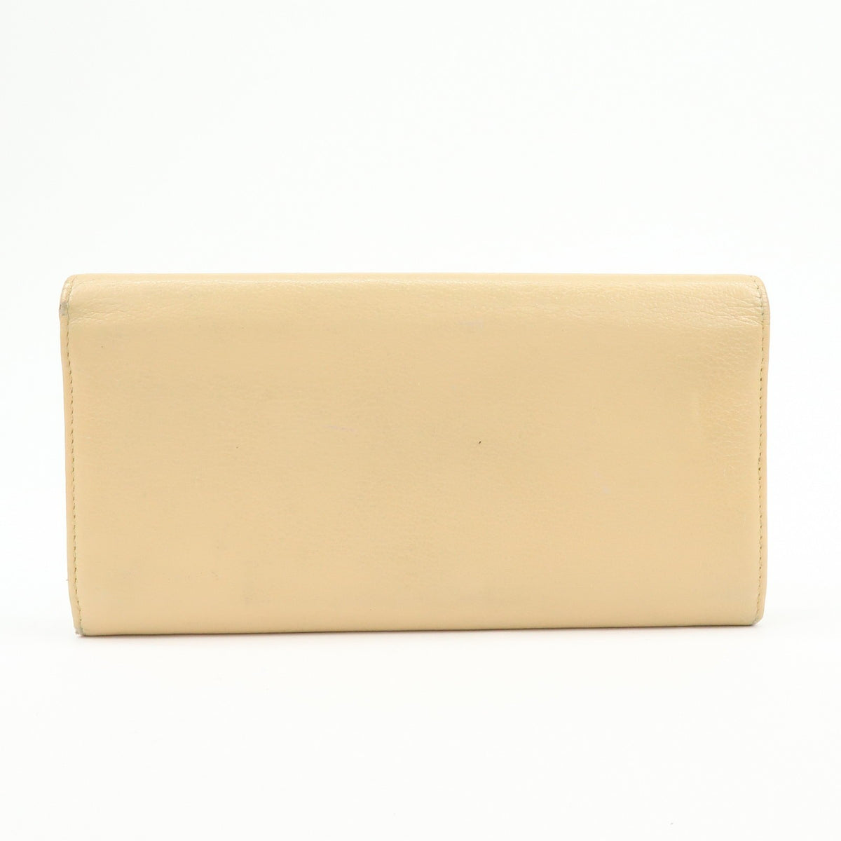 Chanel Camellia Flap Leather Beige Calfskin Wallets Accessory (Pre-Owned)