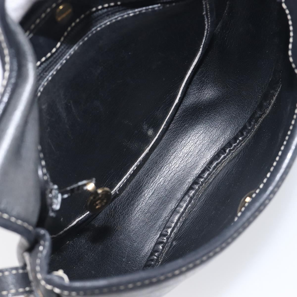 Christian Dior Vintage Cd Logo Leather Navy Leather Shoulder Bag Bag (Pre-Owned)
