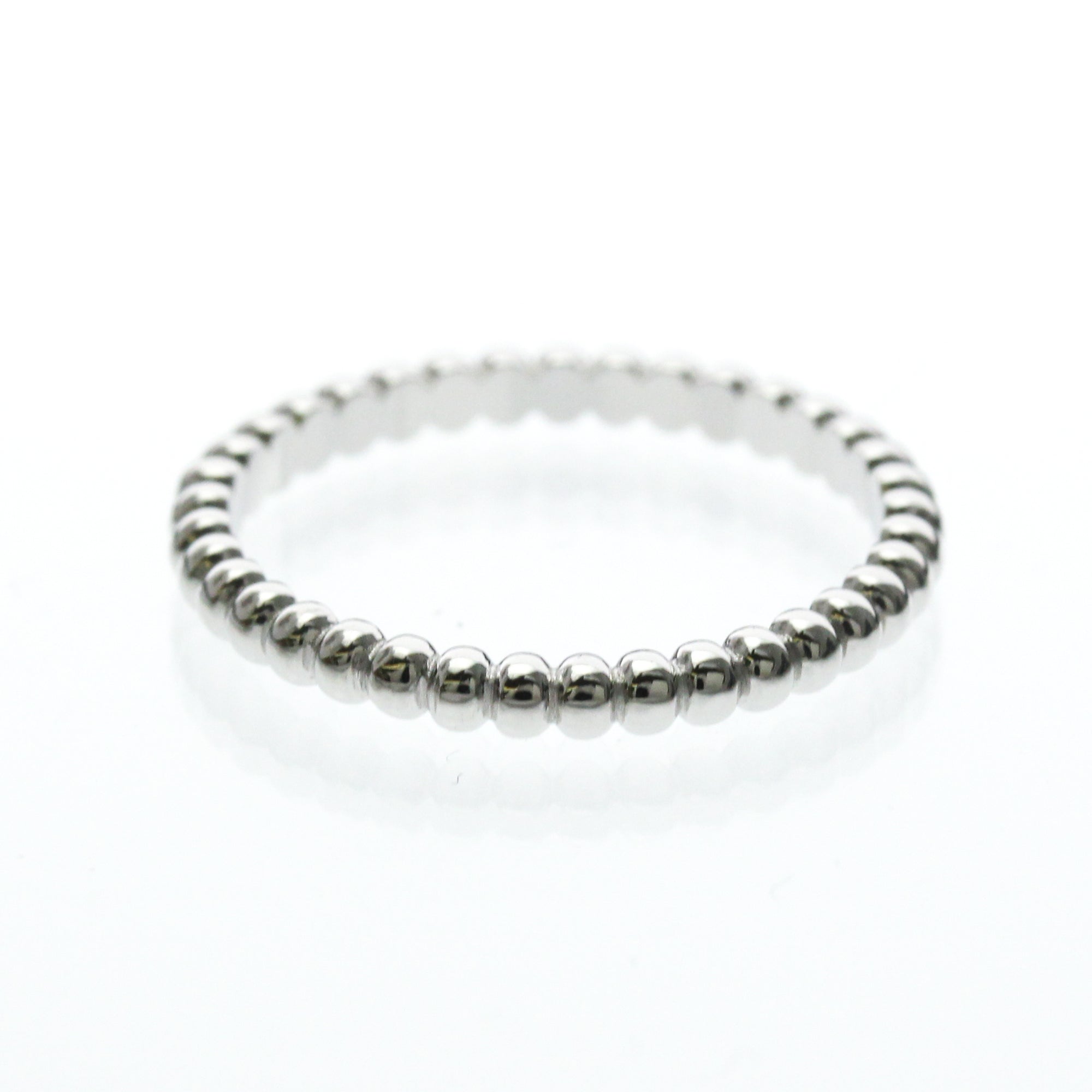 Van Cleef & Arpels Perlee 18K White Gold Silver White_Gold Ring Jewelry (Pre-Owned)