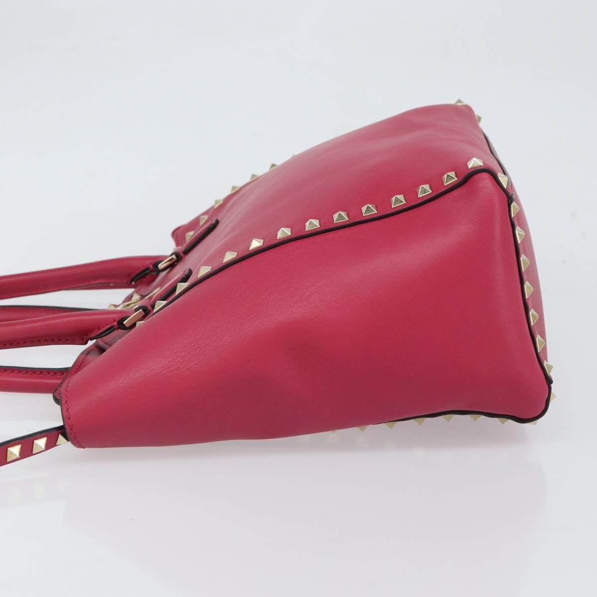 Valentino Garavani 1975 Rockstud Striped Leather Pink Leather Tote Bag Bag (Pre-Owned)