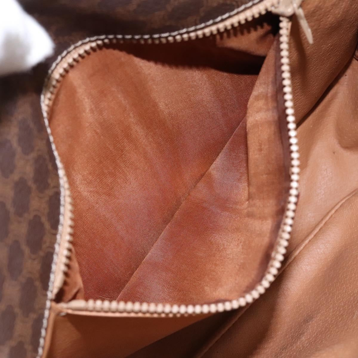 Celine Vintage Macadam Canvas And Leather Brown Canvas Shoulder Bag Bag (Pre-Owned)