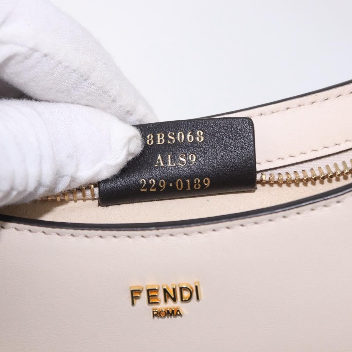 Fendi O'lock Swing Leather With Fur White Leather Shoulder Bag Bag (Pre-Owned)