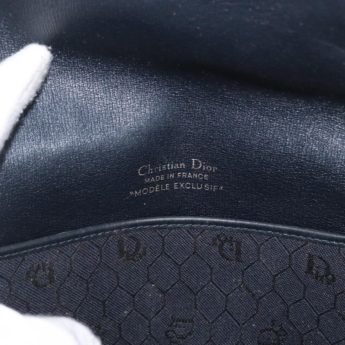 Christian Dior Vintage Honeycomb Flap Canvas And Leather Black Canvas Shoulder Bag Bag (Pre-Owned)