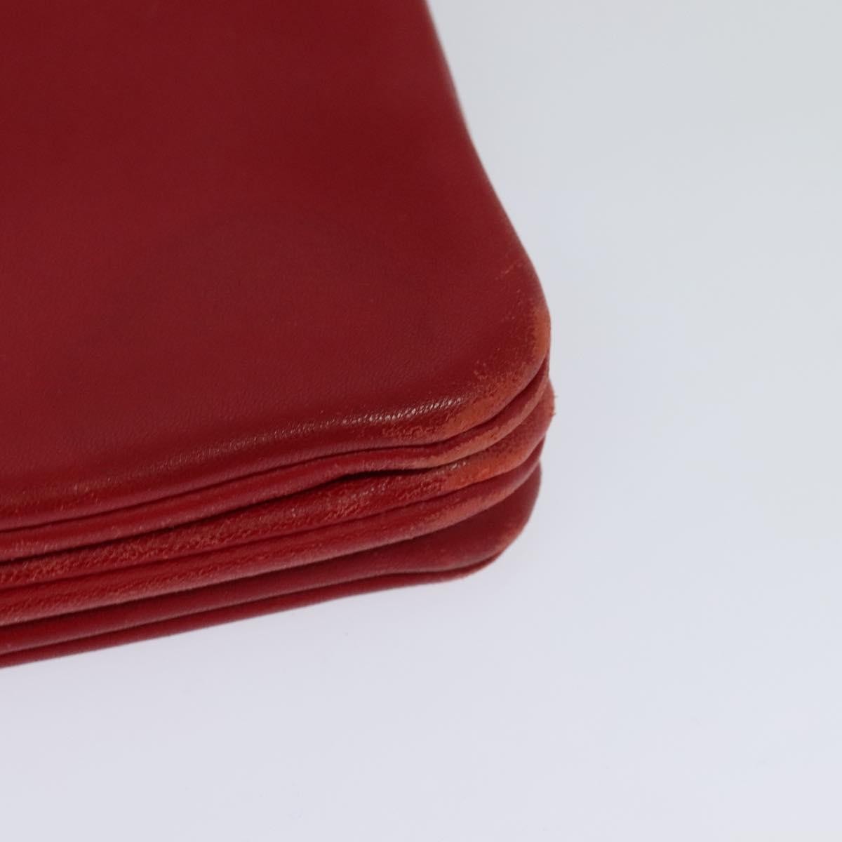 Celine Trio Zip Clutch Leather Red Leather Clutche & Pouche Bag (Pre-Owned)