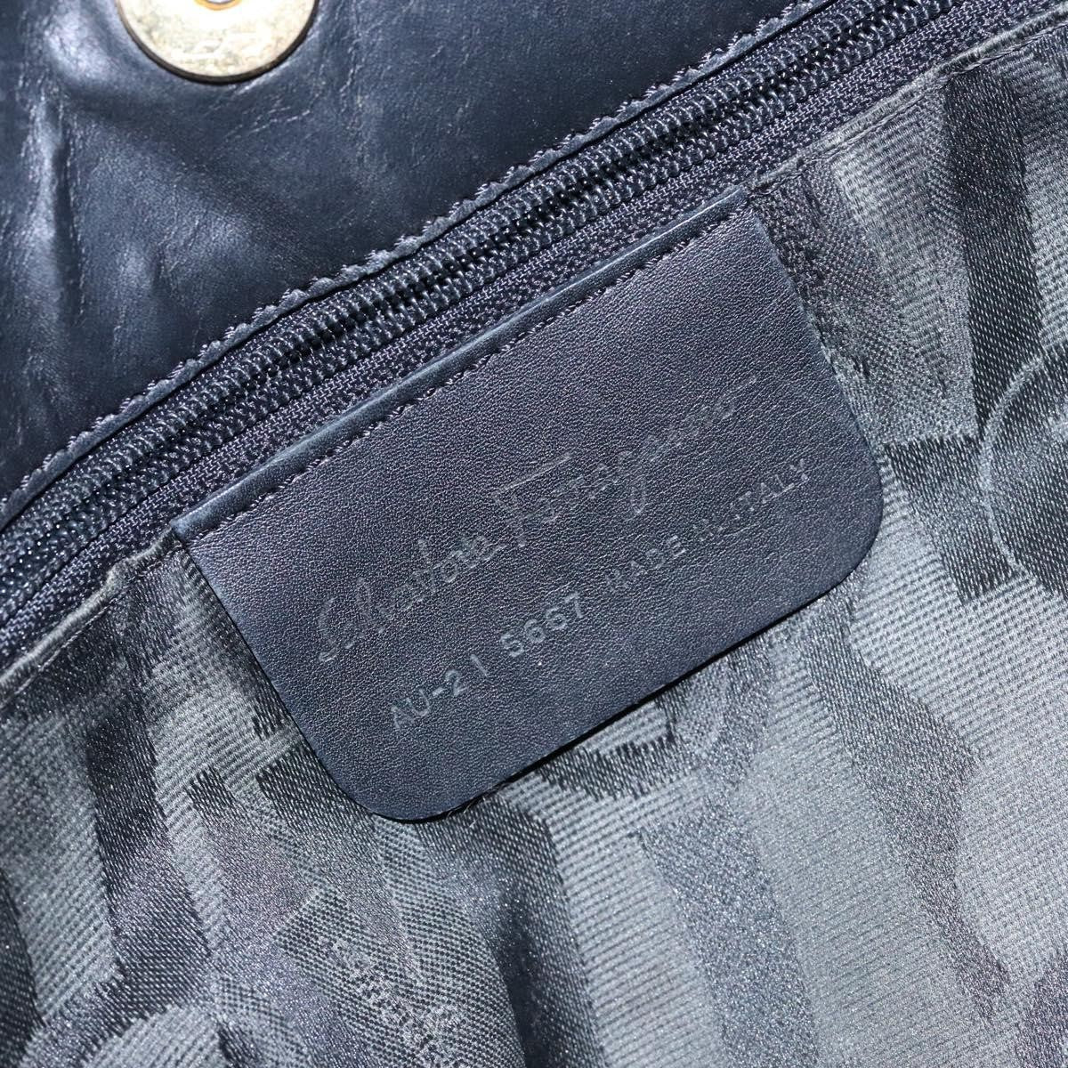 Salvatore Ferragamo Vala Canvas Black Canvas Shoulder Bag Bag (Pre-Owned)