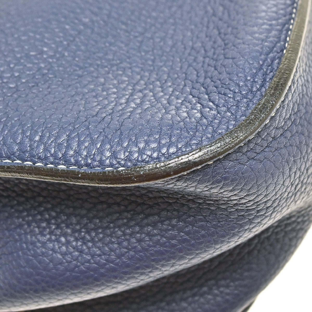 Hermes Halzan Clémence Blue Leather Tote Bag Bag (Pre-Owned)