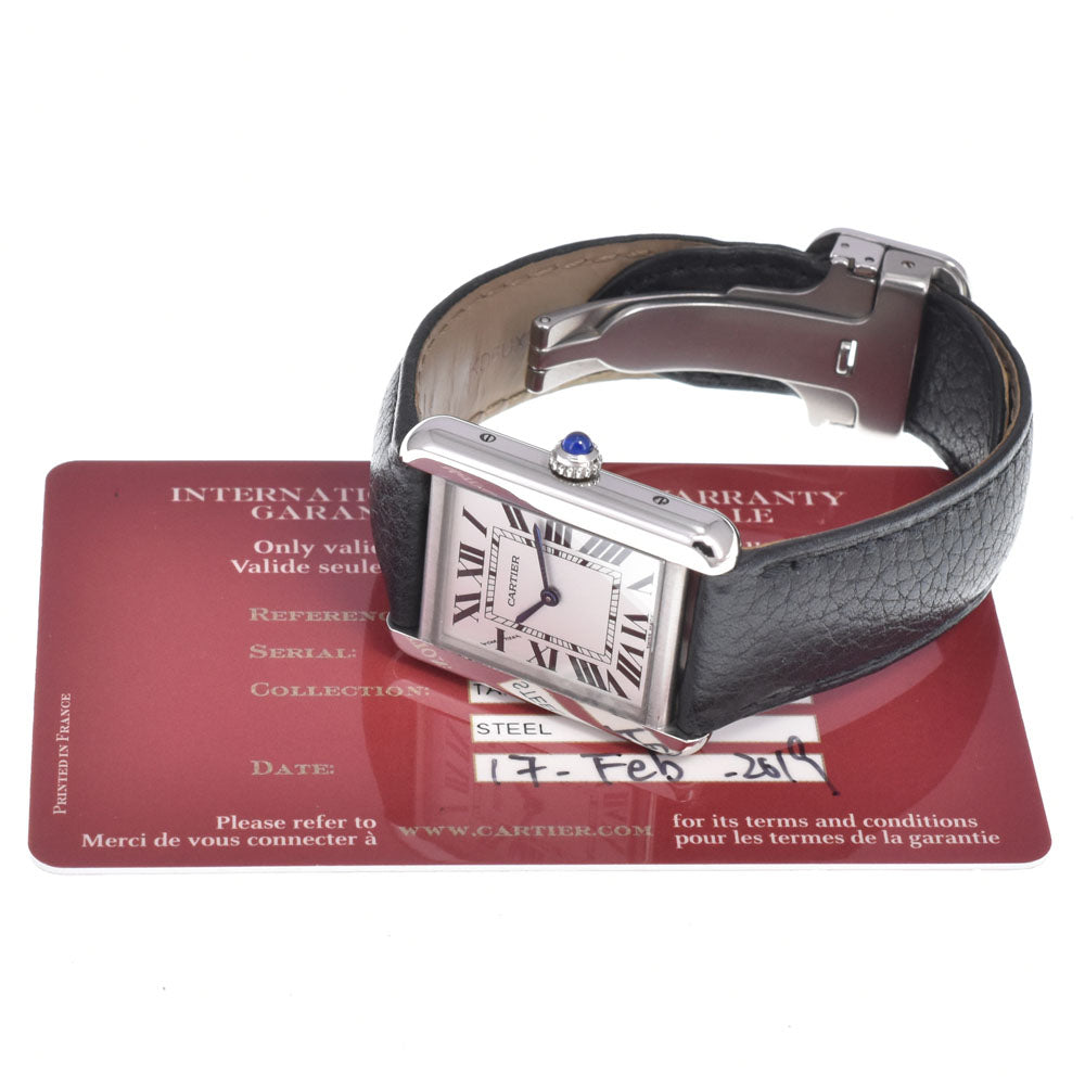 Cartier Must De Cartier Tank Quartz Stainless Steel And Leather Watch (Pre-Owned)
