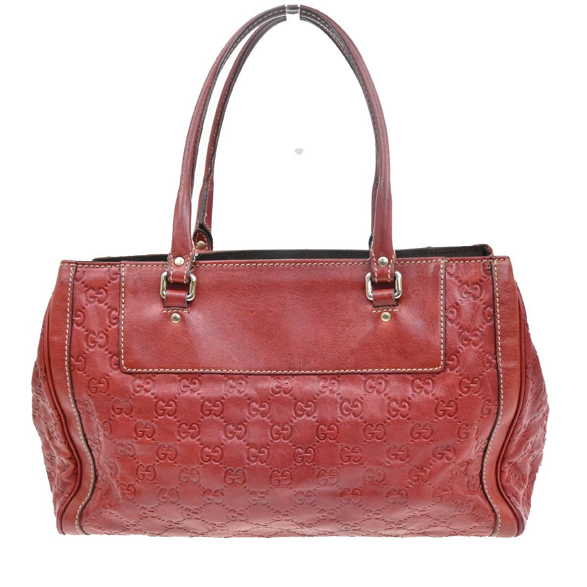 Gucci Vintage Leather Red Leather Handbag (Pre-Owned)