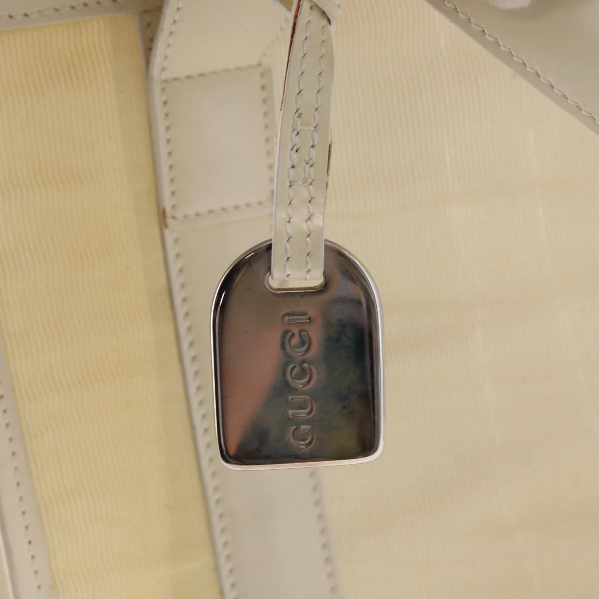 Gucci Vintage Tote Vinyl Beige Plastic Tote Bag Bag (Pre-Owned)