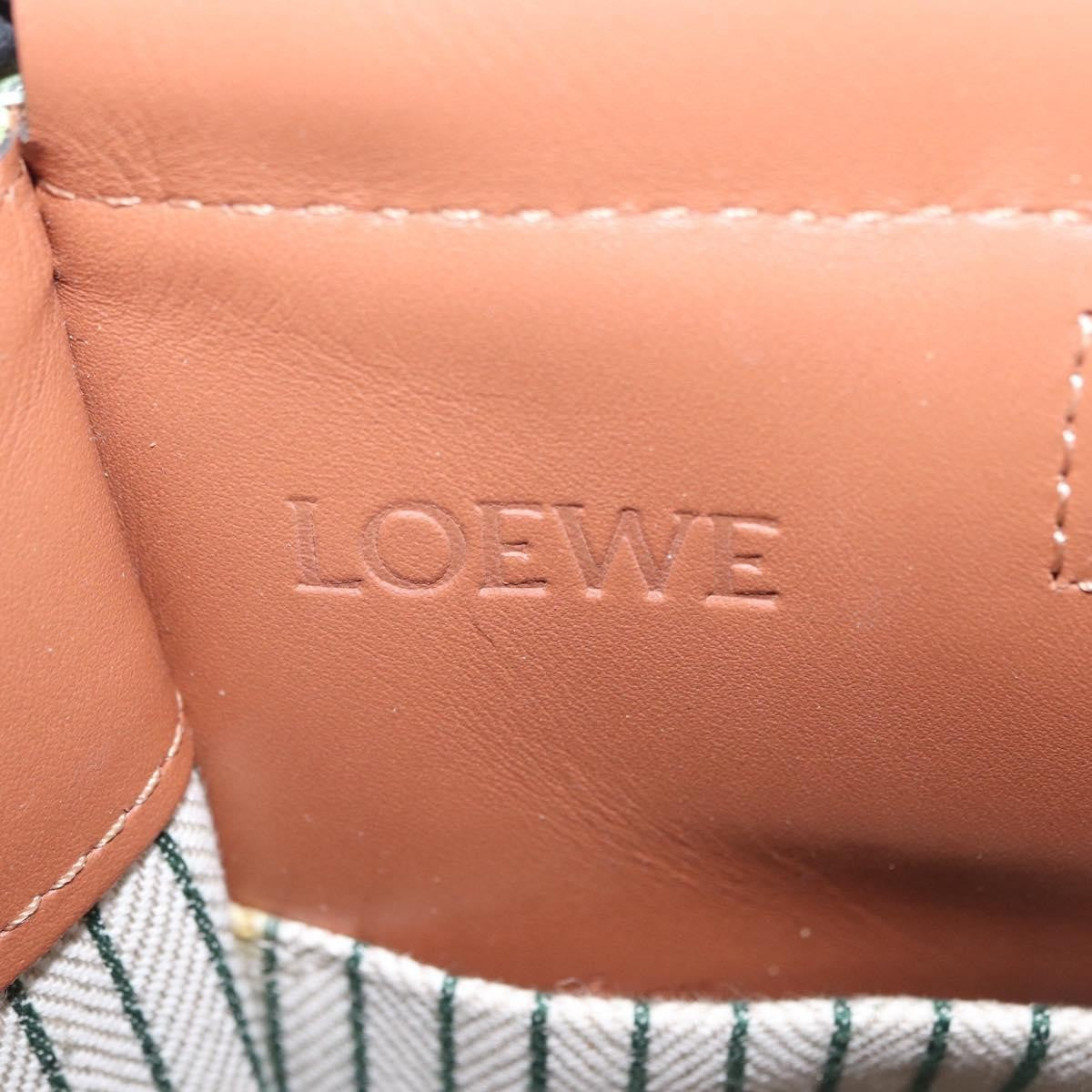 Loewe Cushion Canvas Green Canvas Tote Bag Bag (Pre-Owned)
