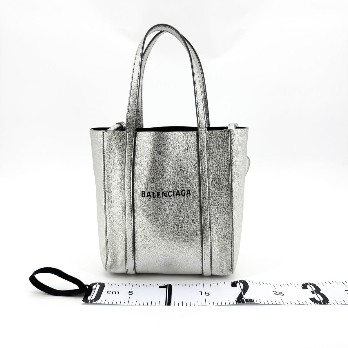 Balenciaga Everyday Patent Silver Leather Tote Bag Bag (Pre-Owned)