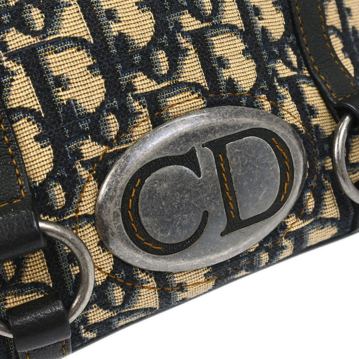 Christian Dior Vintage Cd Satchel Diorissimo Canvas Beige Canvas Handbag (Pre-Owned)