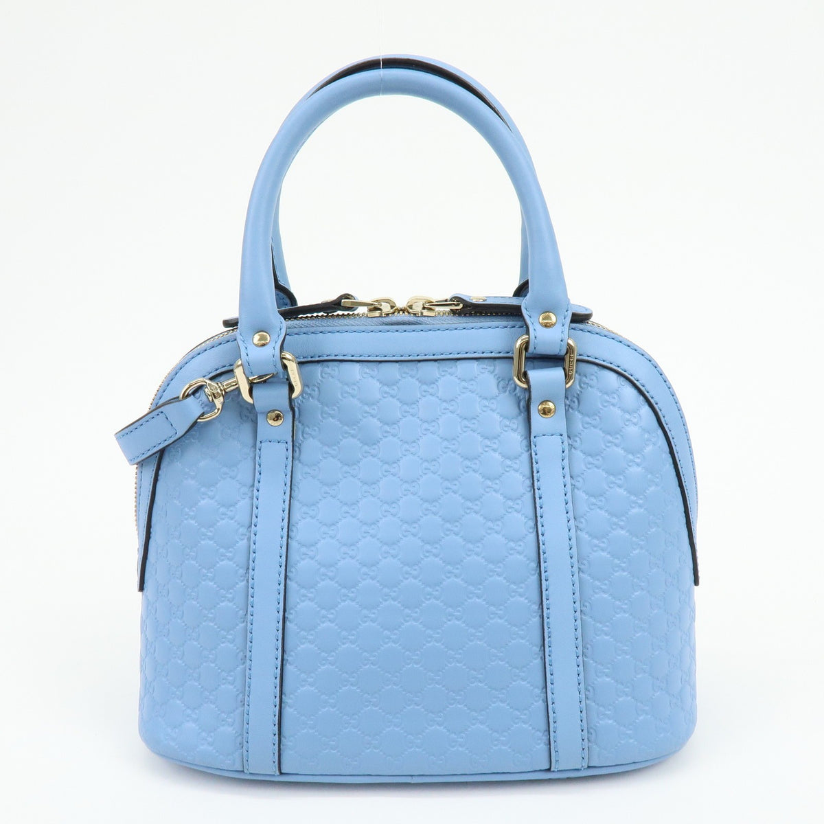 Gucci Convertible Dome Satchel Microguccissima Leather Blue Leather Handbag (Pre-Owned)