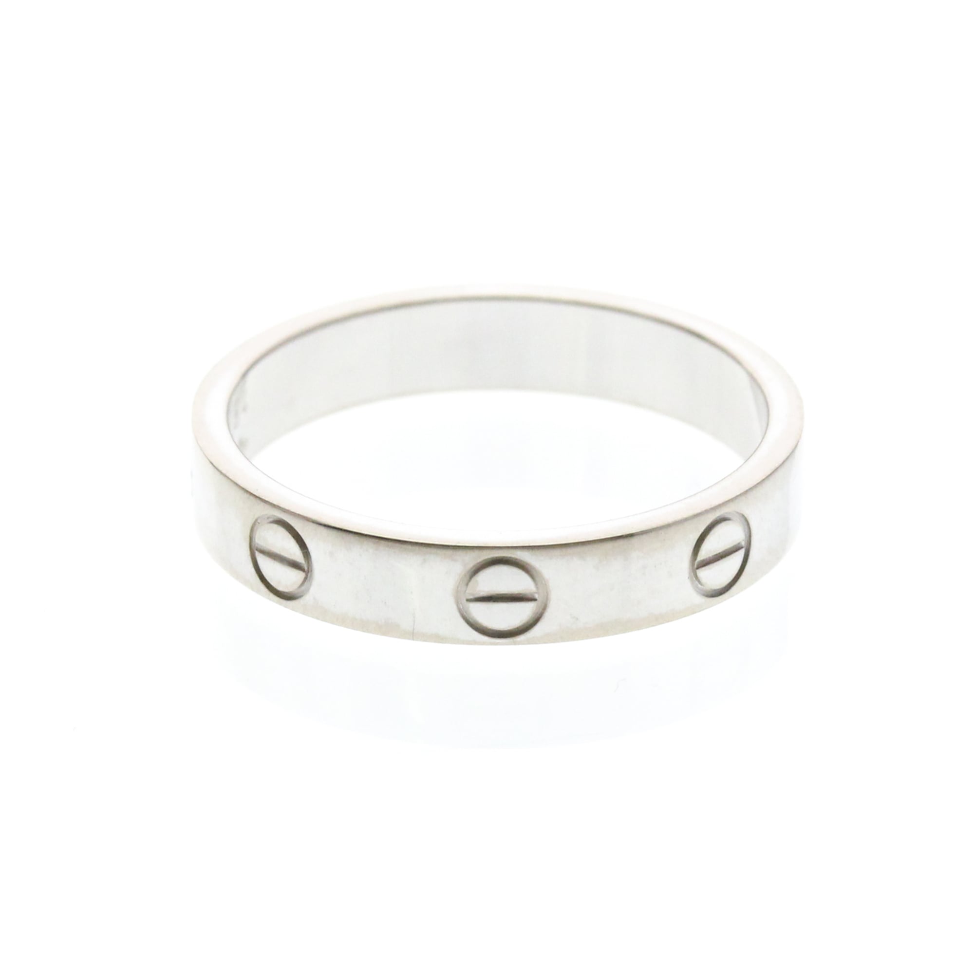 Cartier Love Band 18K White Gold Silver White_Gold Ring Jewelry (Pre-Owned)